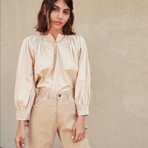 Loeffler Randall Lucia smocked blouse NWT